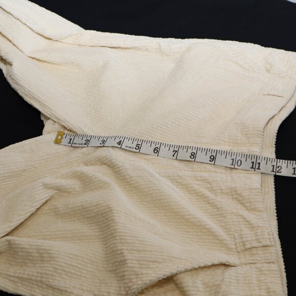 by Anthropologie Women's Wide Leg Corduroy Pants Size 12T Tall Cream Soft NWT - Picture 8 of 10
